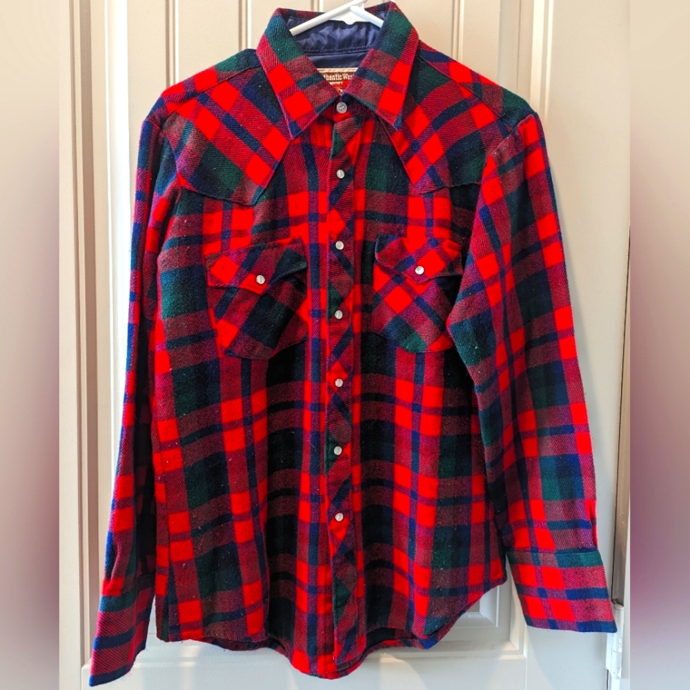 Vintage Snap Pearl Western Flannel